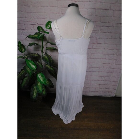 Kelly Renee Dress Womens XL White Embroidered Floral Maxi Boho Beach Sundress - Picture 2 of 10
